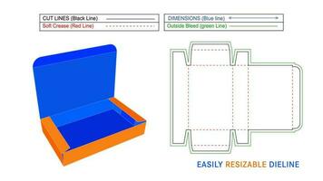 indumenti scatola, rimboccare fine indumenti scatola diline modello e 3d vettore file