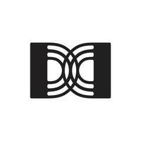lettera dd strisce geometrico logo vettore