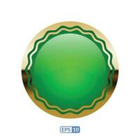 3d oro telaio lusso verde pulsante, etichetta e distintivo. vettore