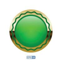 3d oro telaio lusso verde distintivo. vettore