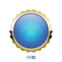 sunburst oro telaio reale blu cerchio pulsante. vettore