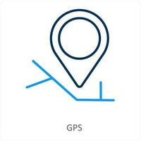 GPS e carta geografica icona concetto vettore