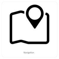 navigazione e carta geografica icona concetto vettore