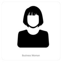 attività commerciale donne e attività commerciale icona concetto vettore