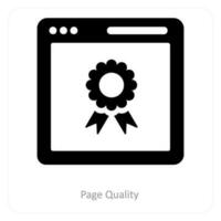 pagina qualità e sito web icona concetto vettore