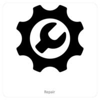 riparazione e utensili icona concetto vettore