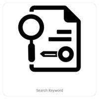 ricerca parola chiave e ricerca icona concetto vettore