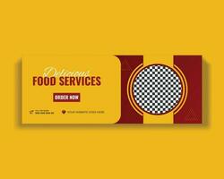 eccezionale ristorante cibo servizio sociale media copertina design vettore