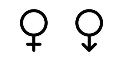 femmina e maschio Genere simbolo icone nel linea stile design isolato su bianca sfondo. modificabile ictus. vettore