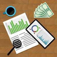 finanziario attività commerciale statistiche. economia annuale dati documento, analitico infograph statistico, vettore illustrazione