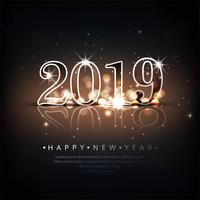 Beautiful Happy New Year 2019 text background vettore