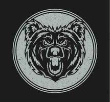 orso testa portafortuna logo icona vettore