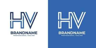 lettera hv linea monogramma logo, adatto per attività commerciale con hv o vh iniziali. vettore