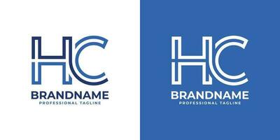 lettera hc linea monogramma logo, adatto per attività commerciale con hc o cap iniziali. vettore