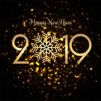 2019 Happy New Year text colorful shiny background vettore