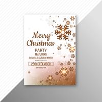 Beautiful merry christmas snowflake card brochure template vettore