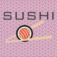 Sushi emblema icona vettore illustrazione simbolo
