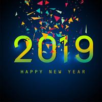 Beautiful Happy New Year 2019 text background vettore