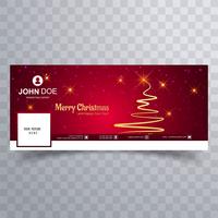 Merry christmas card con modello di banner copertina di facebook vettore