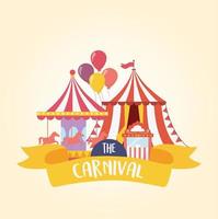 luna park carnevale carosello tenda e biglietteria intrattenimento ricreativo vettore