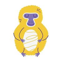 colore scarabocchio cartone animato animale orango vettore