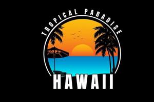 paradiso tropicale hawaii colore arancione e blu vettore