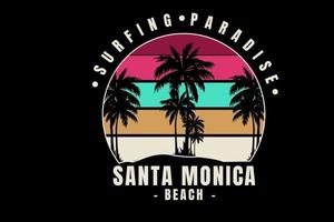 paradiso del surf santa monica spiaggia disegno a mano vettore