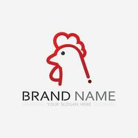 pollo logo Gallo e gallina logo per pollame agricoltura animale logo vettore illustrazione design