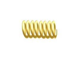 modello di contorto spirale d'oro molla, realistico vettore illustrazione isolato.