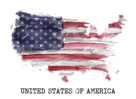 disegno della pittura ad acquerello della bandiera dell'america vettore