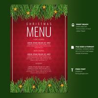 Modelli di carta del menu cena di auguri di Natale vettore