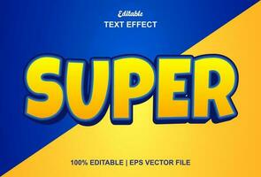 super testo effetto con arancia colore grafico stile modificabile vettore