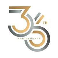 36 anni anniversario logo vettore modello