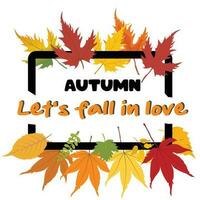 Ciao autunno vettore. autunno design modello per decorazione, vendita striscione, annuncio, saluto carta e media contenuto. autunno elemento illustrazione. autunno nel amore stagione scritta. autunno amore. vettore