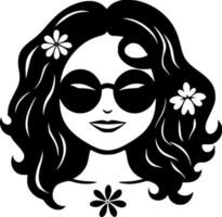 hippie - minimalista e piatto logo - vettore illustrazione