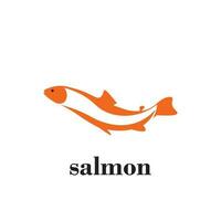 salmone logo design nel arancia colore vettore