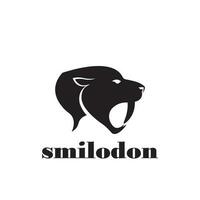 smilodon testa logo nel nero colore vettore