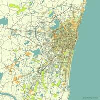vettore città carta geografica di Chennai, tamil nadu, India
