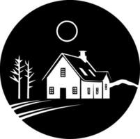 agriturismo - minimalista e piatto logo - vettore illustrazione