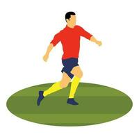 gratuito vettore calcio giocatore personaggio dribbling il sfera.
