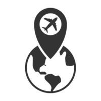 vettore illustrazione di aereo Posizione icona nel buio colore e bianca sfondo