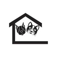 animale domestico negozio icona logo design vettore illustrazione.