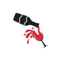 modello di illustrazione vettoriale icona bicchiere di vino
