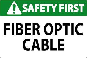 sicurezza cartello, fibra ottico cavo cartello vettore