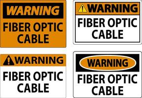 avvertimento cartello, fibra ottico cavo cartello vettore