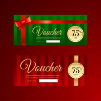 Modelli di voucher regalo di Natale Ribbon vettore