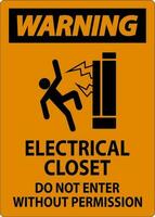 avvertimento cartello elettrico guardaroba - fare non accedere senza autorizzazione vettore