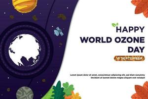 fresco concetto vettore mondo ozono giorno con pianta illustrazione