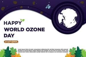 nuovo fresco concetto vettore mondo ozono giorno con pianta illustrazione