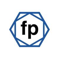 fp azienda nome nel diamante forma. fp monogramma. vettore